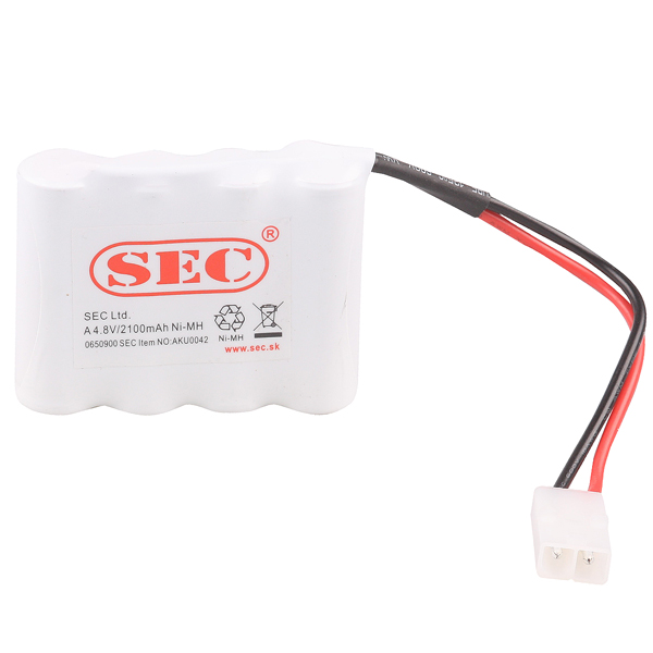 Sec NiMH accu 4,8V 2100mAh SBS (side by side) naast elkaar AKU004 met connector