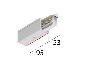 Onetrack by Eutrac 575 2 1201 8 eindvoeding rechts Dali 3f spanningsrail grijs