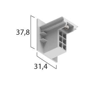 Onetrack by Eutrac 575 0 1217 8 eindstuk Dali 3f spanningsrail grijs