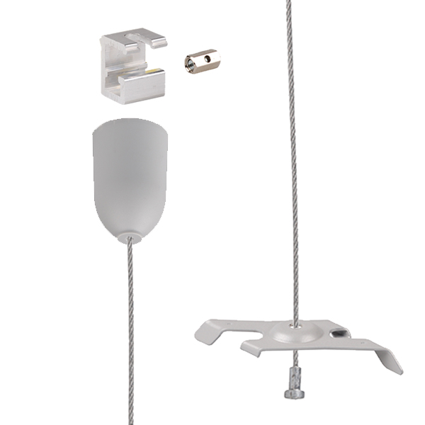 Nordic Global SPW11SK-1/5M staaldraadset met plafondkap grijs 5,0m