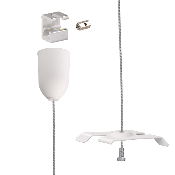 Nordic Global SPW11SK-3/5M staaldraadset met plafondkap wit 5,0m