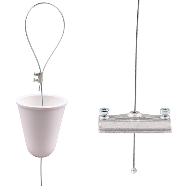 Ivela 3f ophangset staaldraad 2m plaat 60mm wit