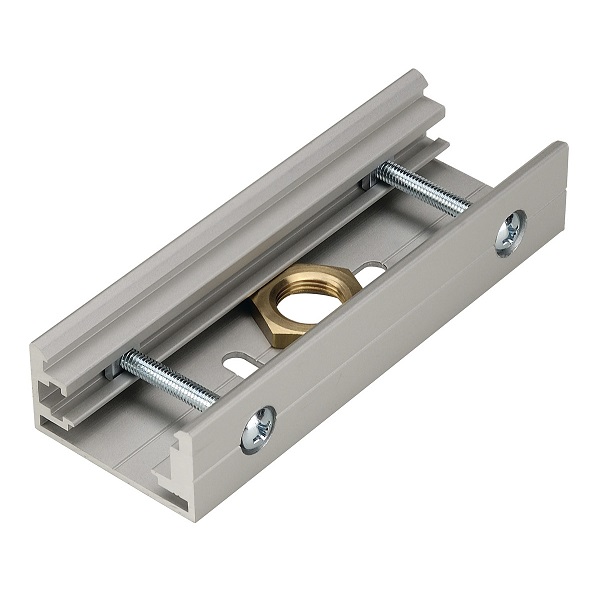 SLV 145604 Eutrac mechanisch koppelstuk en pendelclip M13x1 3f spanningsrail zilvergrijs 
i.v.m. stabiliteit toepassen boven een elektrisch koppelstuk bij staaldraad of pendelbuis