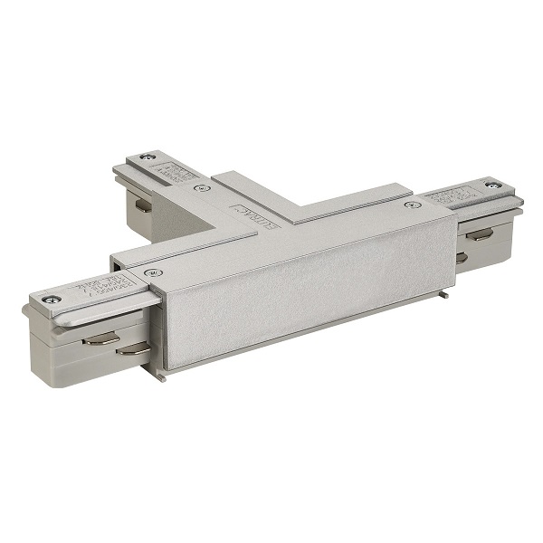 SLV 145634 Eutrac T-stuk 3f opbouw aarde binnen, links grijs met voedingsmogelijkheid