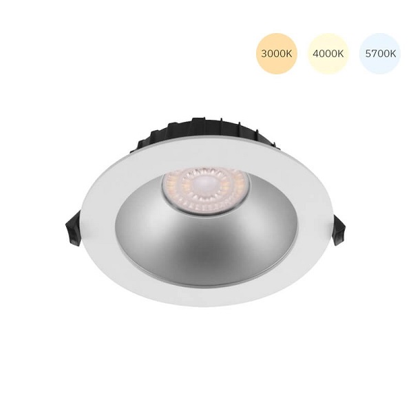 Tronix 136-392 Reflector LED inbouw downlighter 170mm 6-15W 830-840-857 3000K+4000K+5700K 60° IP54 met niet dimbare LEDdriver 3 polig snoer