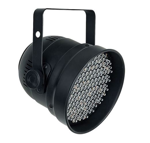 Showtec LED PAR56 RGB 15W kort zwart met snoer (0,5m) en stekkere