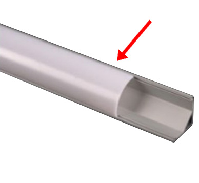 Alupro LED Corner afscherming rond voor hoekprofiel 30mm opaal 2m