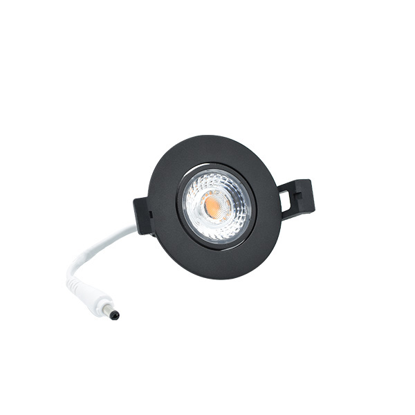 Interlight IL-DCM8K27B LED inbouw downlighter 8W 2700K kleur 827 IP44 zwart