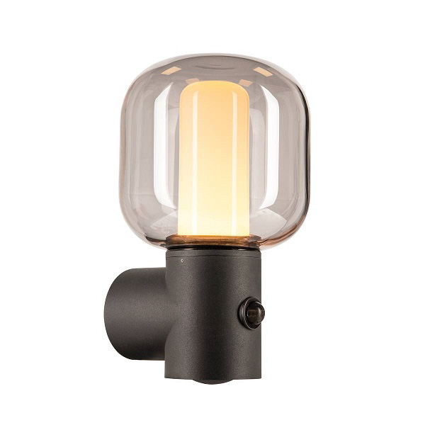 SLV 1004679 Ovalisk Sensor LED wand opbouwarmatuur 9,6W 3000K+4000K kleur 830+840 instelbaar bij installatie met schakelaar en bewegingssensor antraciet