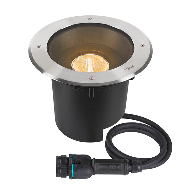 SLV 1007241 Dasar 2.0 XL rond LED grond inbouwarmatuur 27W 3000K kleur 830 Dali dimbaar 24° IP65+IP67