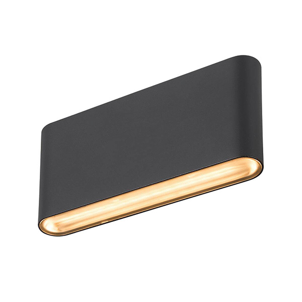 SLV 1007144 Oval 18 LED wand opbouwarmatuur 10W 2700K+3000K kleur 827+830 instelbaar bij installatie niet dimbaar zwart IP65