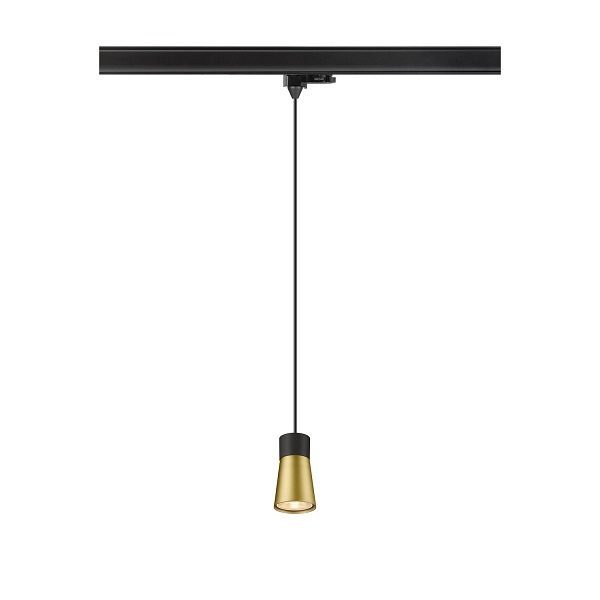 SLV 1008279 Puri 2.0 Cone PD LED pendelarmatuur voor 3 fase rail 1xGU10 51mm 6W zwart/goud