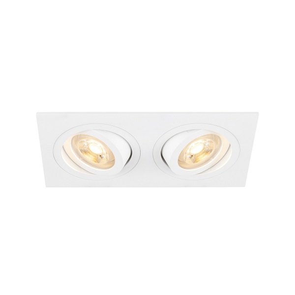 SLV 1008509 New Tria 155 DL Double LED inbouwspot vast 2xGU10 51mm 10W wit