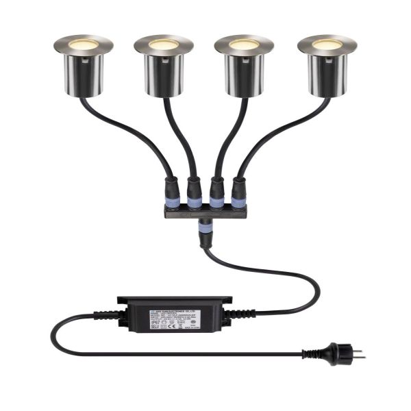 SLV 1008841 Trail Lite 60 EL set van 4 4,6W 830 3000K RVS niet dimbaar