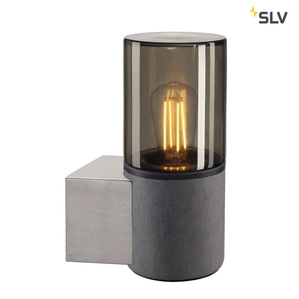 SLV 155752 Lisenne wandarmatuur E27 23W basaltsteen en rookglas