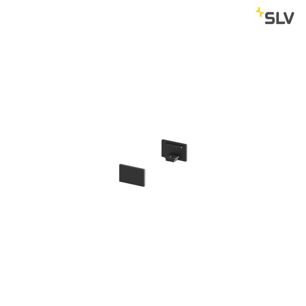 SLV 1000477 Grazia 10 eindkapjes opbouwprofiel vlak plat zwart /2