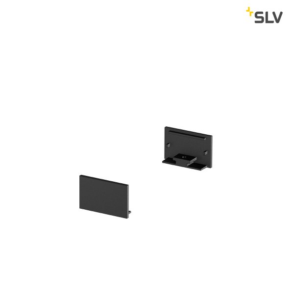 SLV 1000561 Grazia 20 eindkapjes opbouwprofiel plat afscherming vlak zwart /2
