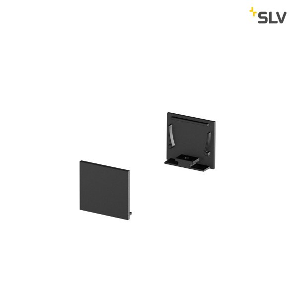 SLV 1000567 Grazia 20 eindkapjes opbouwprofiel standaard afscherming vlak zwart /2