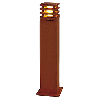 SLV 229421 Rusty Square 70 E27 20W spaarlamp bolder armatuur IP55 elk armatuur is uniek geroest ijzer
