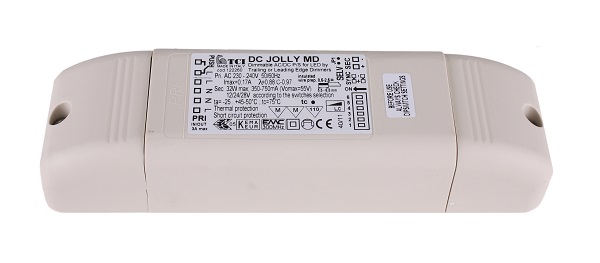 TCI 122262 DC Jolly MD LC 24 trail/leading dimbaar met L of C dimmer + push and dim multifunctionele LED driver