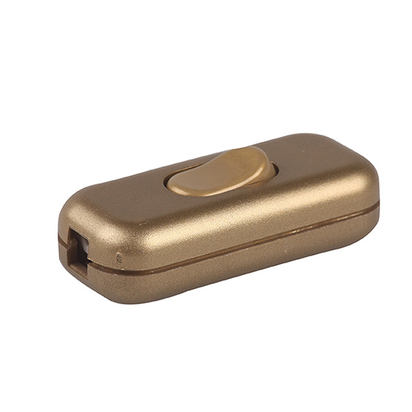 Snoerschakelaar 2 polig 250V 2A maximaal 450W goud
