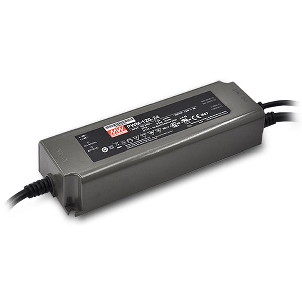 Mean Well PWM-120-12KN LED voeding 12V DC 120W IP67 met gestripte draden voor in- en uitgang KNX dimbaar