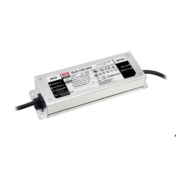 Mean Well ELG-100-24DA-3Y LED voeding 24V DC 100W IP67 met gestripte draden voor in- en uitgang Dali dimbaar