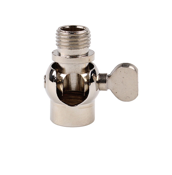 FL kniegewricht M10x1 bi/bu 16mm kogel 90° kant vleugelschroef nikkel