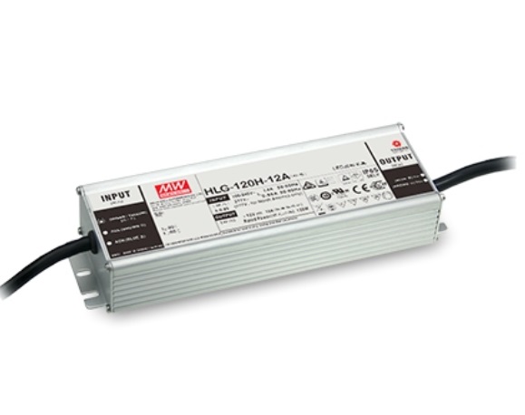 Mean Well HLG-120H-24B LED voeding 24V DC 120W IP67 met gestripte draden voor in- en uitgang 0-10V, 1-10V,10V PWM, Potentiometer (potmeter) dimbaar