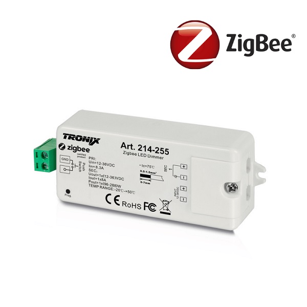 Tronix 214-255 dimmer Zigbee 12V 96W 24V 192W zonder LED voeding