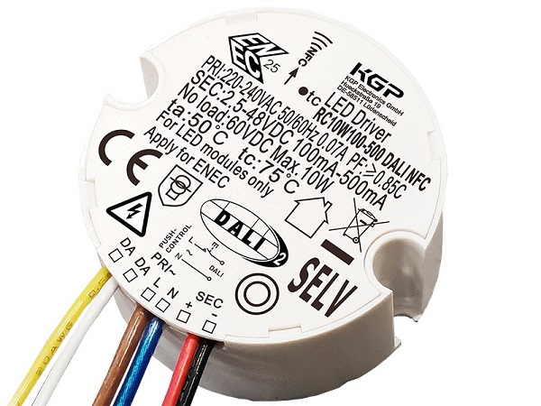 KGP RC10W100-500 DALI NFC LEDdriver Dali dimbaar rond