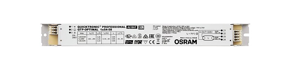 Osram Quicktronic QTP Optimal 1x54-58 elektronisch voorschakelapparaat (EVSA) voor T5 1x54W of T8 1x58W of PL-L 1x55W
