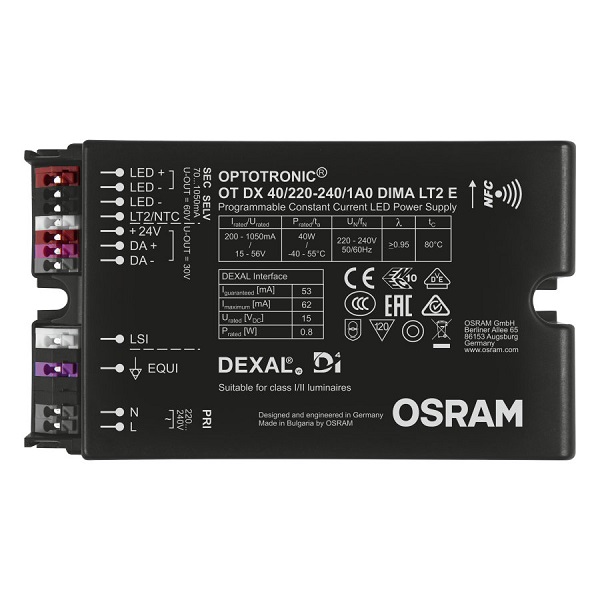 Osram Optotronic Dexal OT DX 40/220-240 1A0 DIMA LT2 E LED driver 200-1050mA 40W NFC