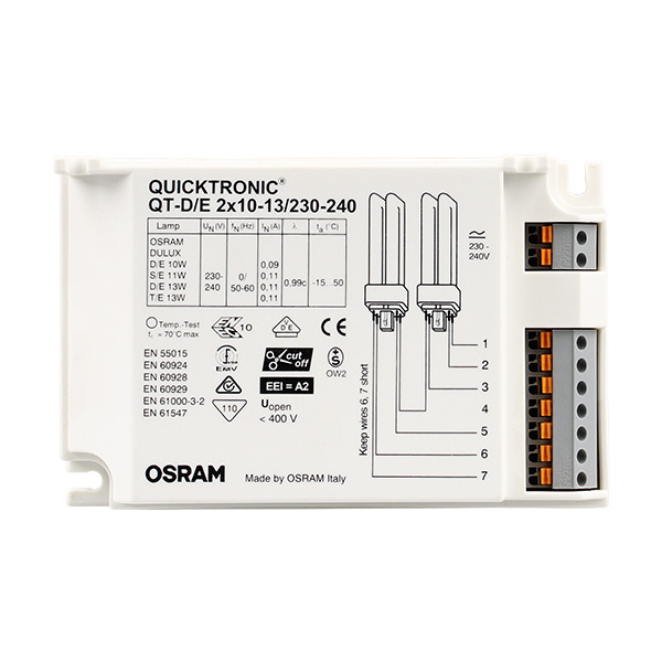 Osram Quicktronic QT-D/E 2X10-13/230-240V EVSA niet dimbaar