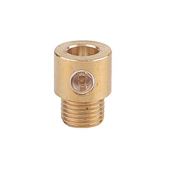 Trekontlasting M10x1 uitwendige schroefdraad, schroefdraadlengte 7mm met zijschroef messing 
geschikt voor stofkabel 2x0,75mm2