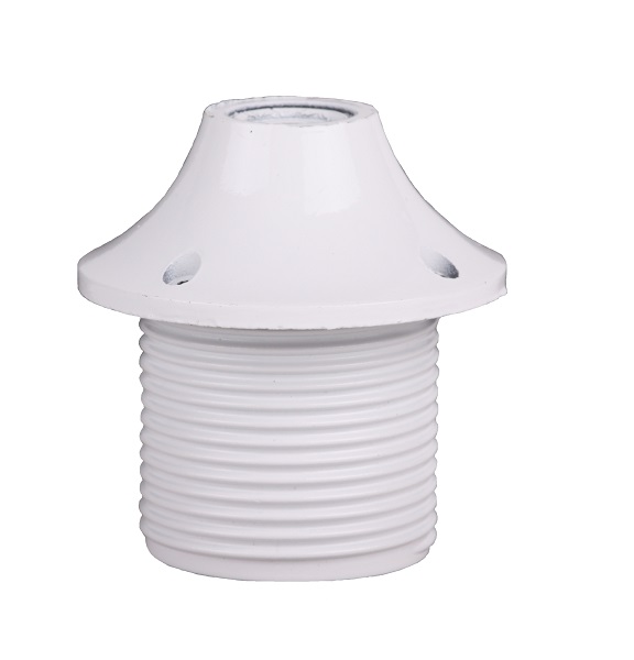 Arditi lamphouder E27 M10x1 TPL thermoplast gelakt (bakeliet uitstraling) met sierkap buitendraad wit