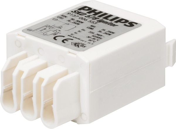 Philips SKD578 ontsteker Click in SON(-T) 50-600W, CDM, MH 35-400W, CDO 50-250W
Uitsluitend voor MK4 semi-parallel voorschakelapparaten, zelfstoppende ontsteker