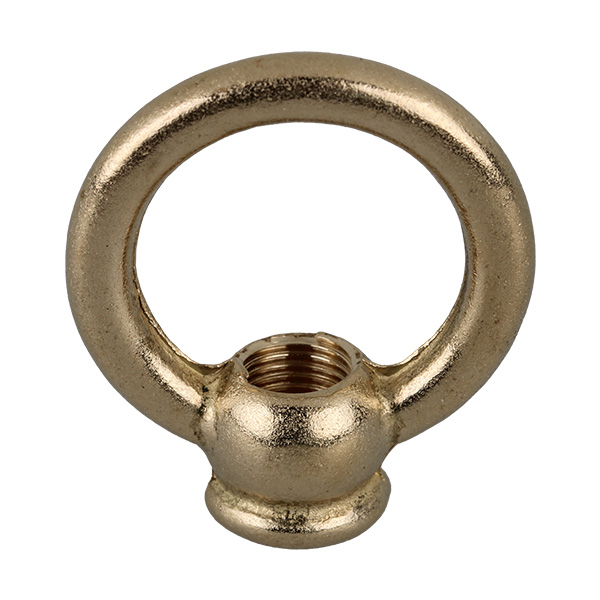 Ringnippel 37mm M10x1 doorlopend gat messing gepolijst