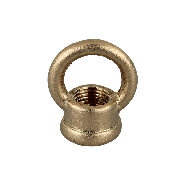 Ringnippel 23mm M10x1 doorlopend gat messing ruw