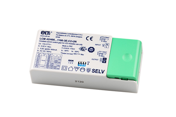 ELT 9907184 LCM 40/400...1100-3E-C2-UN LEDdriver 400 t/m 1100mA 42W niet dimbaar opbouw met trekontlasting