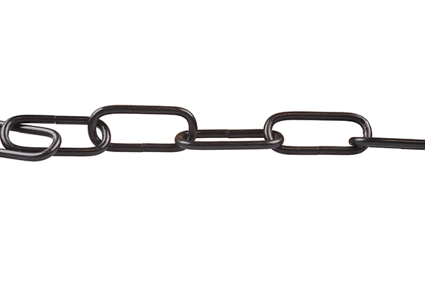 Ketting schakeldikte 3,8mm 47x20mm (lxb) ijzer zwart  /20m