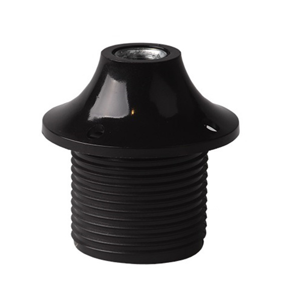 Arditi lamphouder E27 M10x1 TPL thermoplast gelakt (bakeliet uitstraling) met sierkap buitendraad zwart