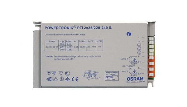 Osram Powertronic Intelligent PTi 2x35/220-240V S elektronisch voorschakelapparaat (EVSA) voor 2 gasontladingslampen inbouw