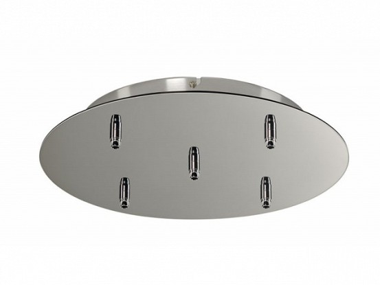SLV 132625 Fitu vijfvoudige plafondplaat rond met trekontlastingen chroom