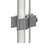Reutlinger clip groot voor voedingskabel 7,0-10,5mm aan staaldraad van 1,0-2,0mm grijs