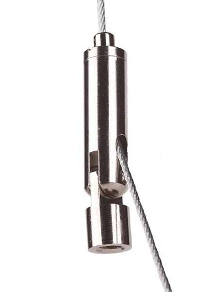 FL Drahtseilhalter nickel schwenkbar M6 Innengewinde Seil Ø 1,0-1,8mm