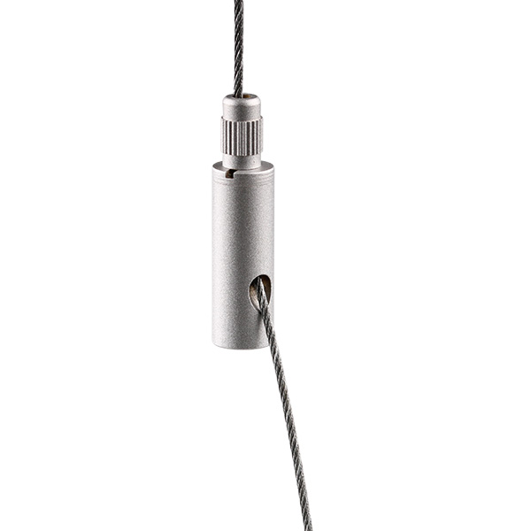 FL Drahtseilhalter silbergrau M4 Innengewinde Sicherung Ø 0,8-1,5mm