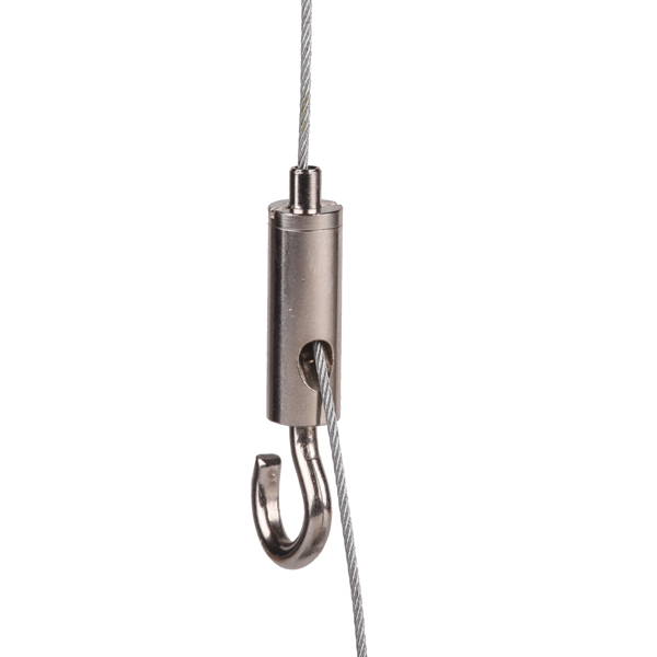 Firstlight Drahtseilhalter nickel mit Haken für Seil Ø 0,8-1,5mm