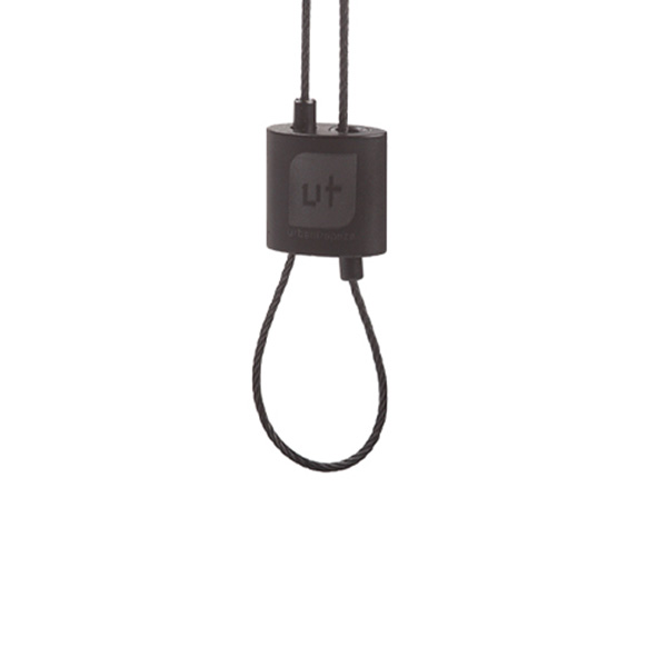 FL Urban Trapeze Drahtseilhalter schwarz Ø 1,5mm schwarzer Aufdruck