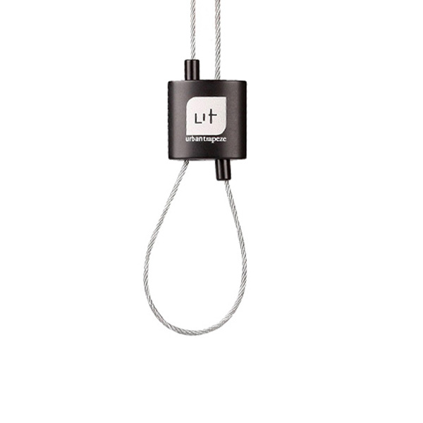 FL Urban Trapeze Drahtseilhalter schwarz Ø 1,5mm weißer Aufdruck